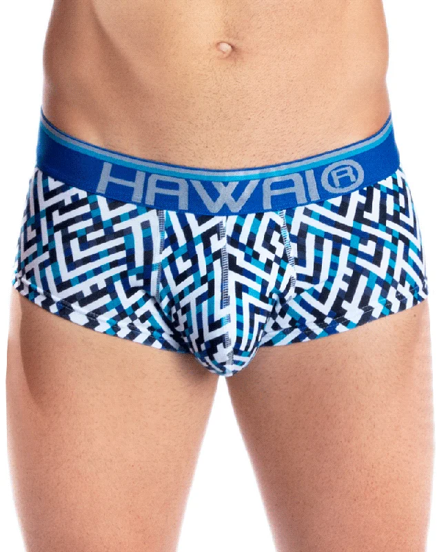 men's moisture-wicking briefs for sweat-Hawai 42135 Geometric Mini Trunks Blue