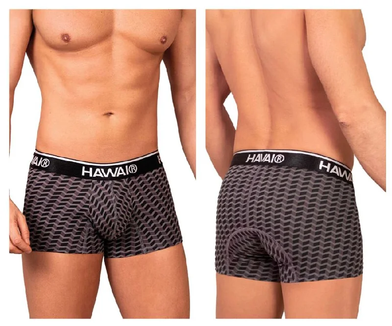 men's plain boxer shorts for basics-HAWAI 42371 Printed Trunks Color Gray