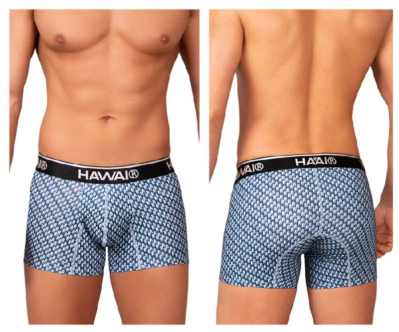 men's affordable underwear for budget-HAWAI 42420 Printed Trunks Color Blue