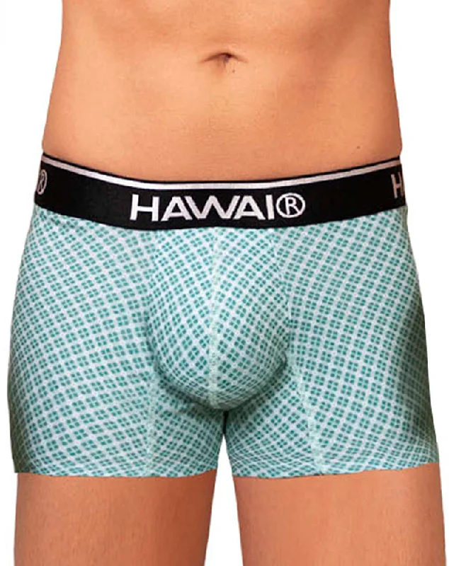 men's plus-size trunks-Hawai 42421 Printed Trunks Green