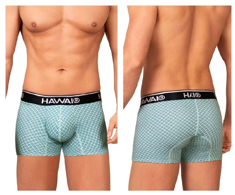 men's quick-dry trunks-HAWAI 42421 Printed Trunks Color Green