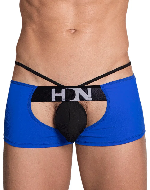 men's patterned boxer shorts pack-Hidden 957 Open Butt Trunk Blue