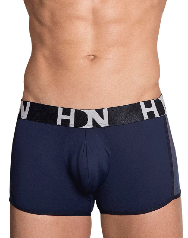 men's patterned underwear for style-Hidden 964 Mesh Side Trunks Blue