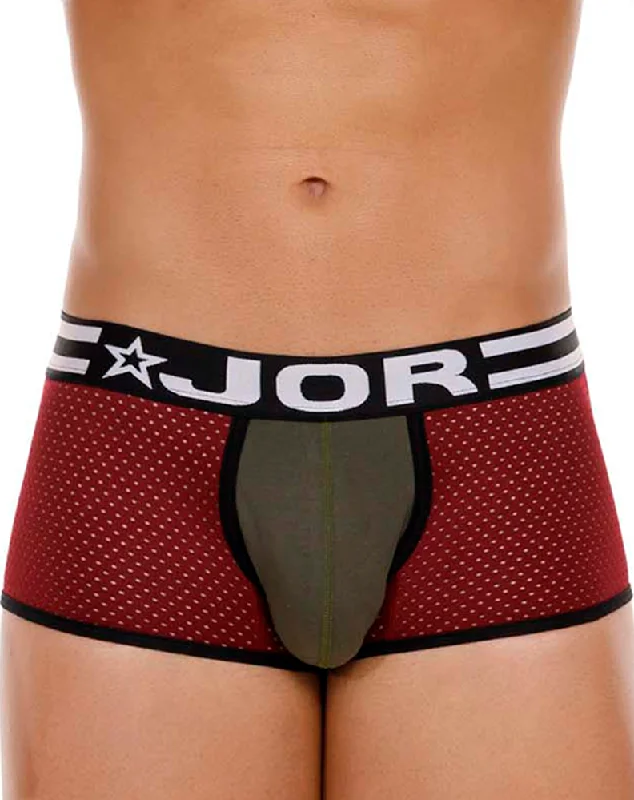 men's long-leg underwear for coverage-Jor 2076 Army Trunks Wine