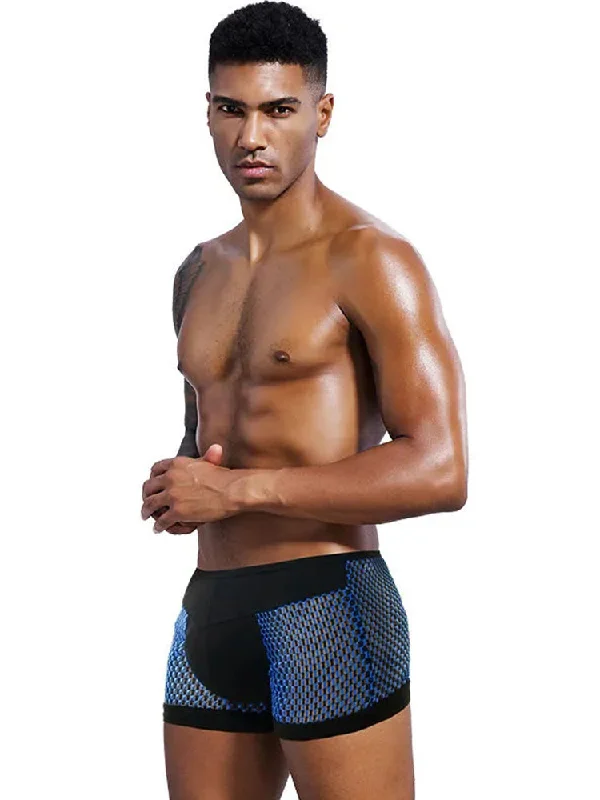 men's low-rise underwear for low-waist pants-Men's Mesh Breathable Fabric Boxer Ultra-Thin Trunks