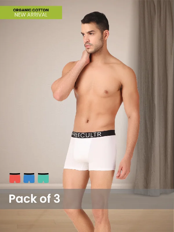 men's microfiber underwear for comfort-Men's Organic Cotton Trunks Pack of 3