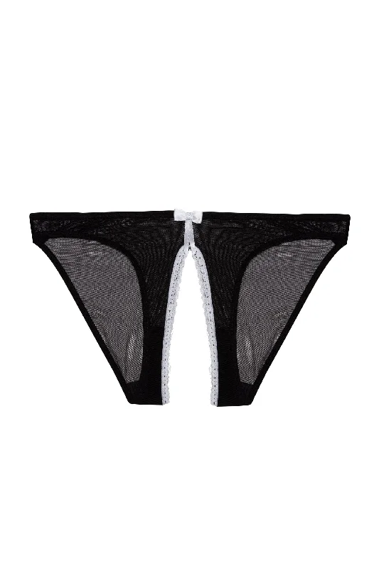 men's slim-fit trunks-Miranda Black and Ivory Ouvert Brief