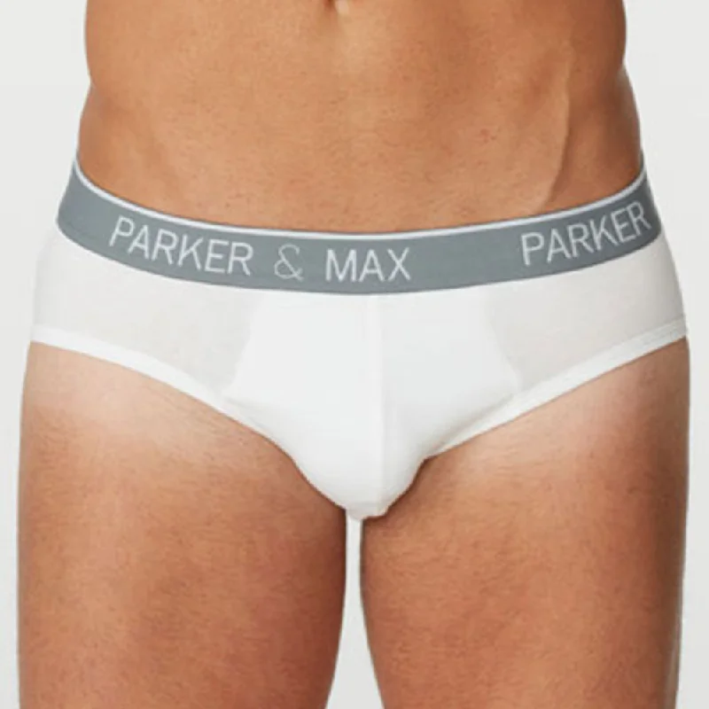 men's durable trunks-Parker & Max PMFPCS-B1  Classic Cotton Stretch Brief Heather