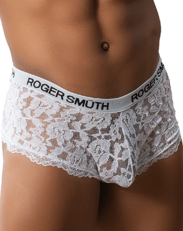 men's anti-slip underwear for stability-Roger Smuth Rs035 Transparent Trunks White