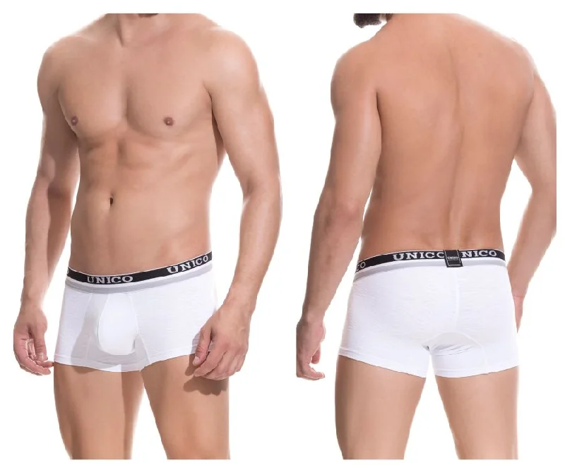 men's athletic underwear for running-Unico 1802010013000 Boxer Briefs Reconnect Color White