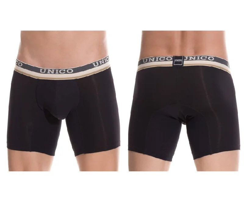 men's patterned trunks-Unico 1802010023599 Boxer Briefs Visionario Color Black