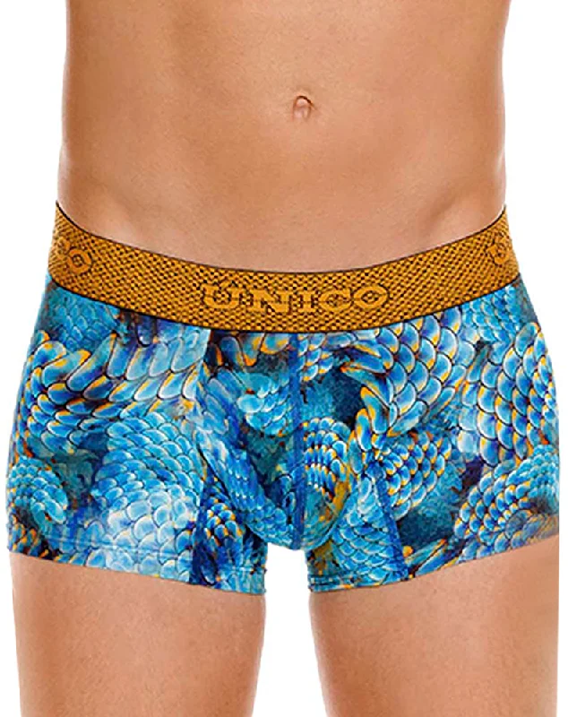 men's patterned trunks-Unico 24080100103 Ondoso Trunks 46-blue