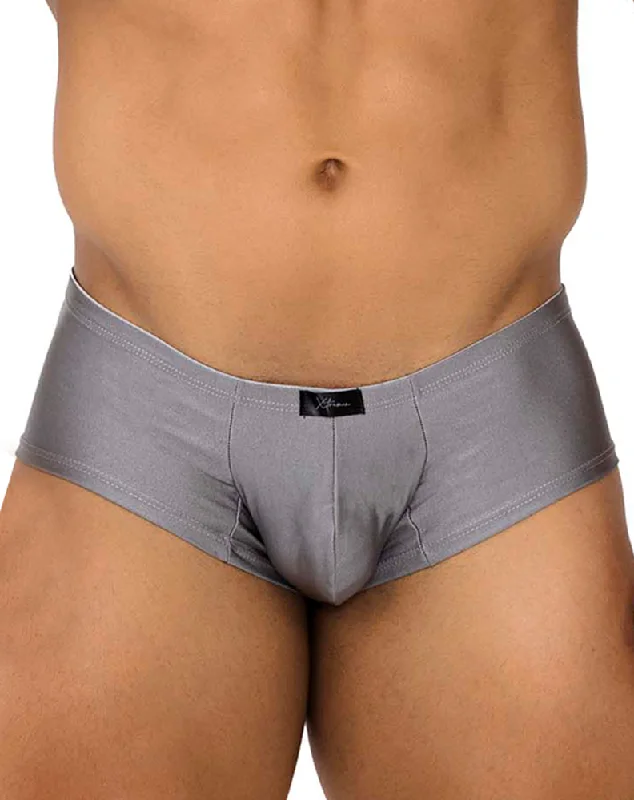 men's compression trunks-Xtremen 91180 Microfiber Trunks Silver