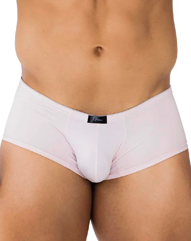 men's affordable boxer briefs pack-Xtremen 91181 Microfiber Trunks Pink